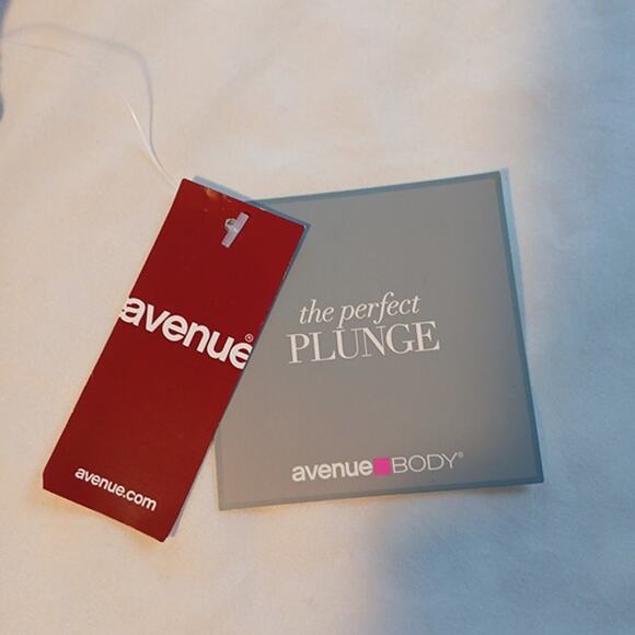 Avenue Body Perfect Plunge Bra 40C Pink Black Lace Underwire Padded - Picture 3 of 5